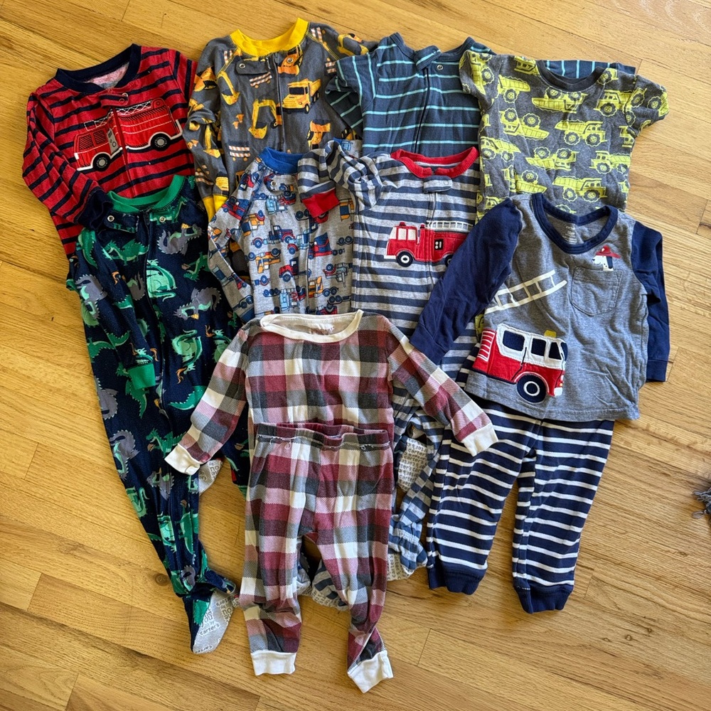 Toddler Boy Pajama Lot 18M - 9 Pieces